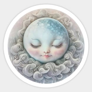 Soft Sleeping Moon Sticker